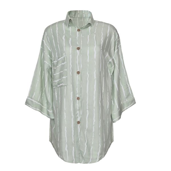 مانتو شومیزی زنانه مدل پری  رنگ سبز روشن