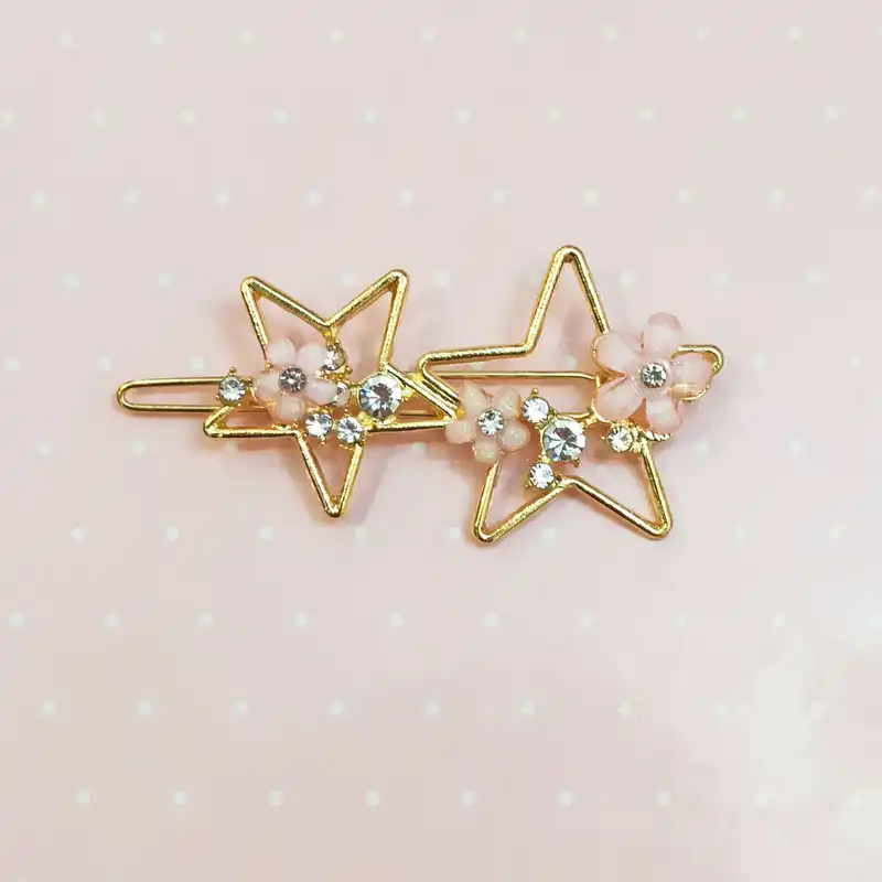 گیره مو زنانه مدل مجلسی فلزی بابونه طرح ستاره دریایی