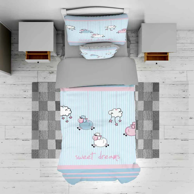 سرویس روتختی مدل کارتونی کد TXY824 تک نفره 5 تکه