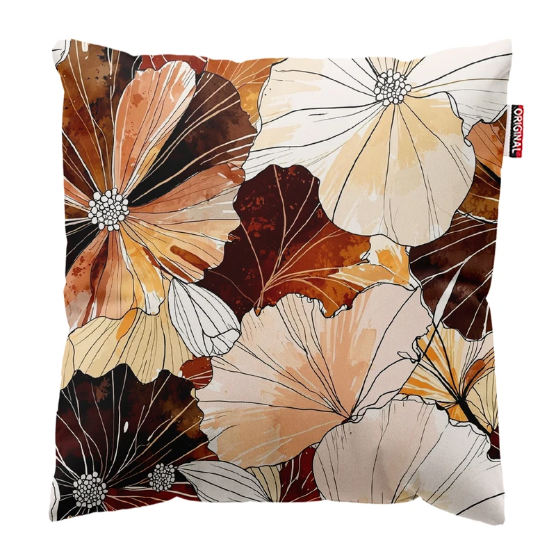 کوسن پاد آفرین مدل فانتزی طرح گل و برگ کد PK402346 سایز 40*40 سانتی متر