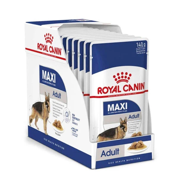 غذای پوچ سگ رویال کنین مدل Maxi adult وزن 140 گرم بسته 10 عددی