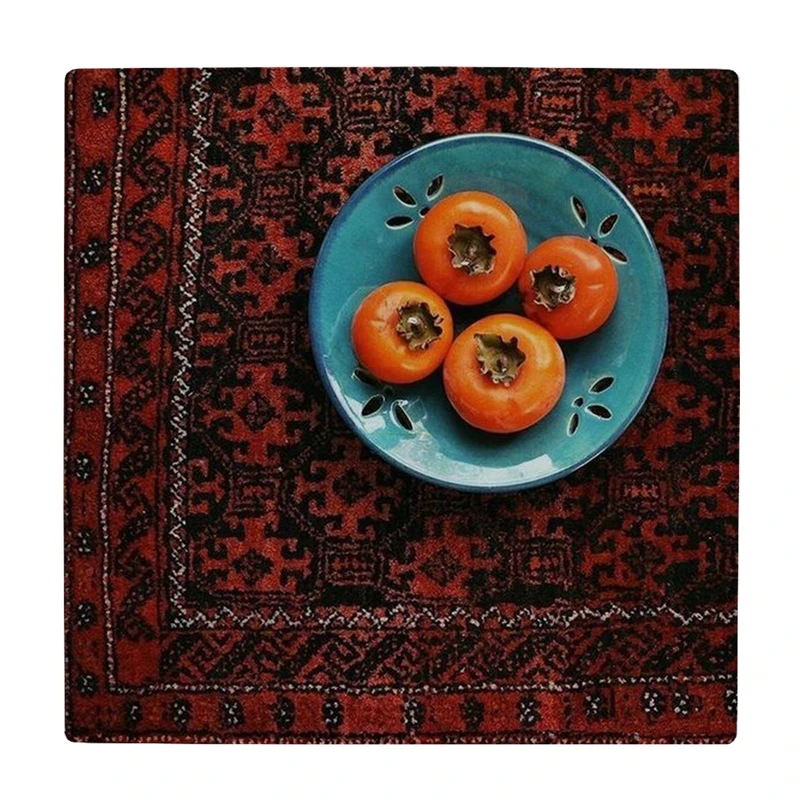 کاشی کارنیلا طرح بشقاب خرمالو و فرش قدیمی مدل لوحی کد klh2491