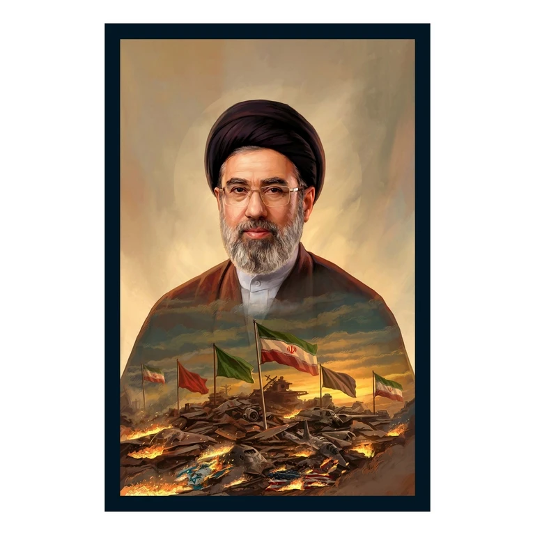 تابلو بکلیت طرح رهبر انقلاب  حضرت آیت الله سید مجتبی خامنه ای مدل B-S10622 فریم مشکی