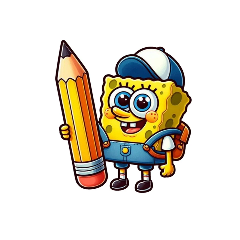 استیکر پارچه و لباس پاد آفرین مدل کارتونی باب اسفنجی بامزه جذاب کد 1321