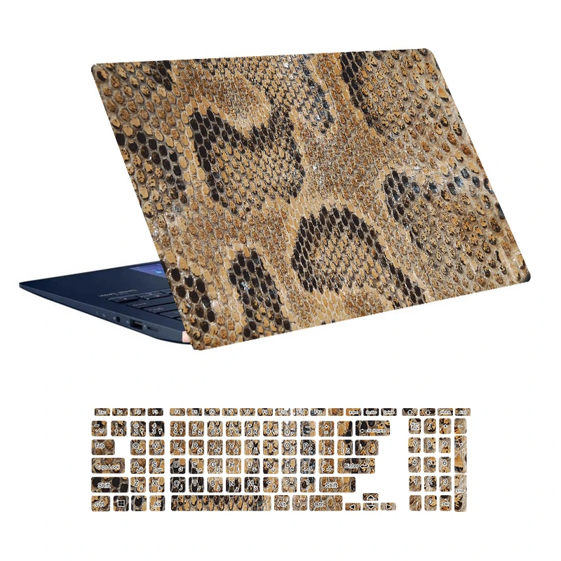 استیکر لپ تاپ توییجین و موییجین طرح Snake کد 11 مناسب برای لپ تاپ 15.6 اینچ به همراه برچسب حروف فارسی کیبورد 
