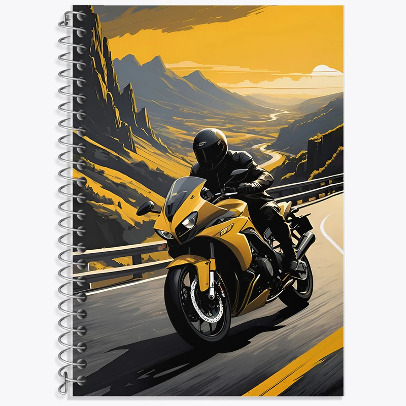 دفتر زبان 50 برگ خندالو مدل دو خط طرح موتورسوار کد F8063