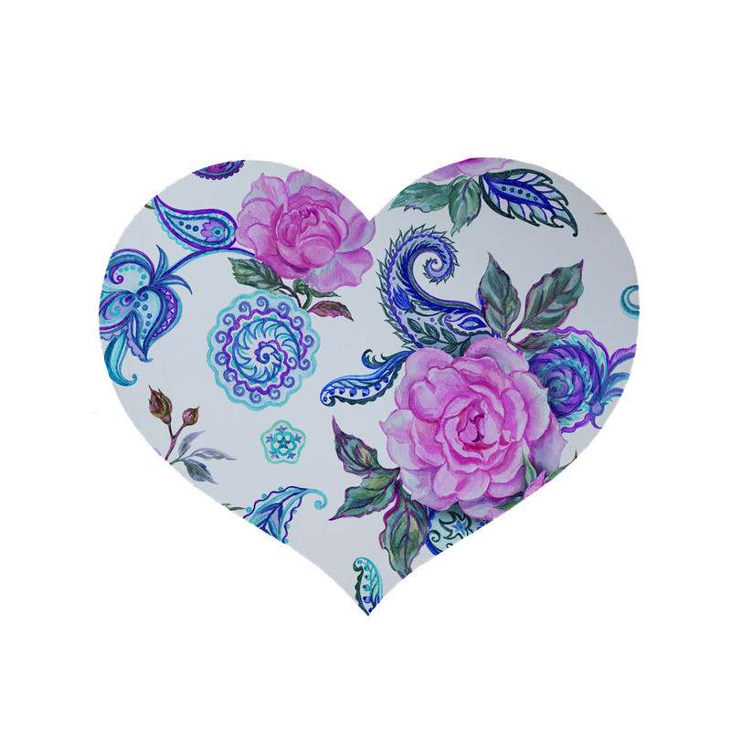 پادری مدل قلب طرح گل کد 5913 سایز 90x90 سانتی متر 