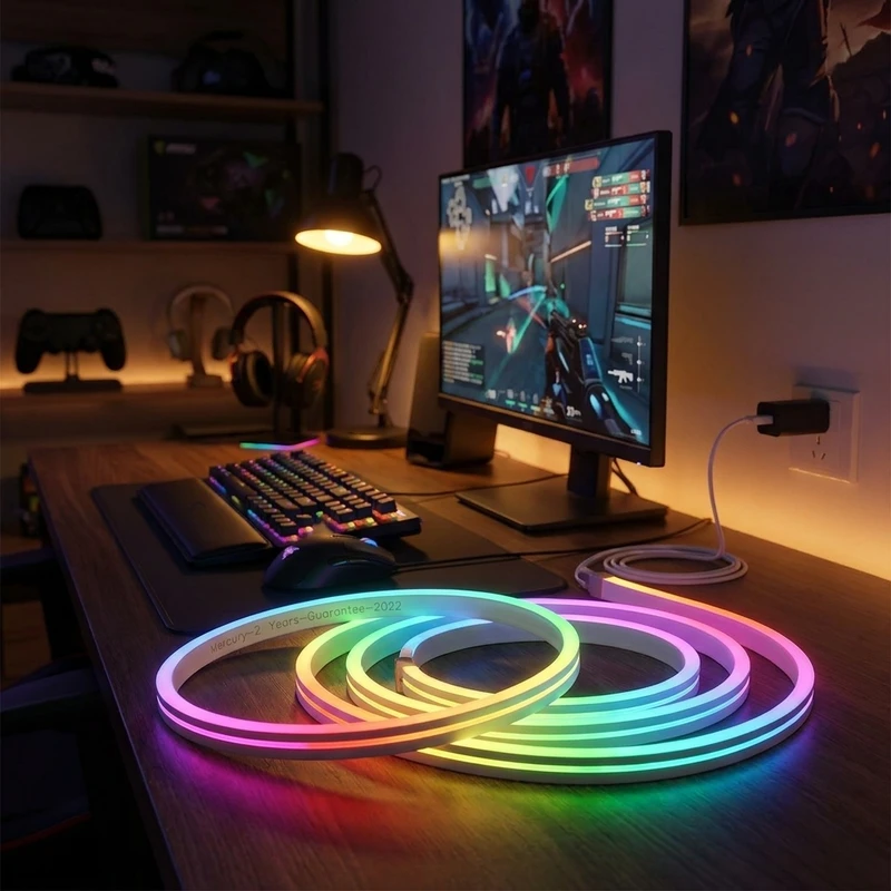 عکس شماره 2 : ریسه نئون فلکسی مدل rgb کد 12v طول 1 متر
