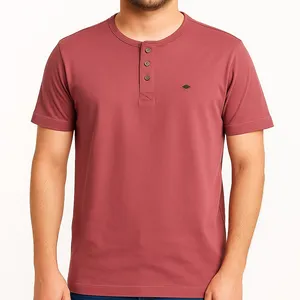 تی‌شرت آستین کوتاه مردانه مدل سه دکمه