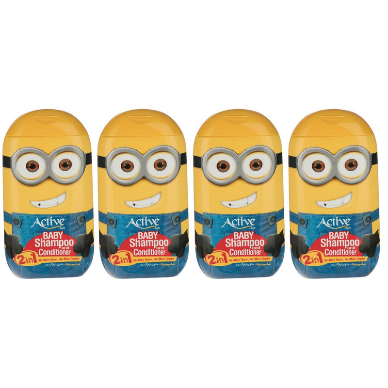 شامپو بچه اکتیو مدل Minion مقدار 280 گرم مجموعه 4 عددی