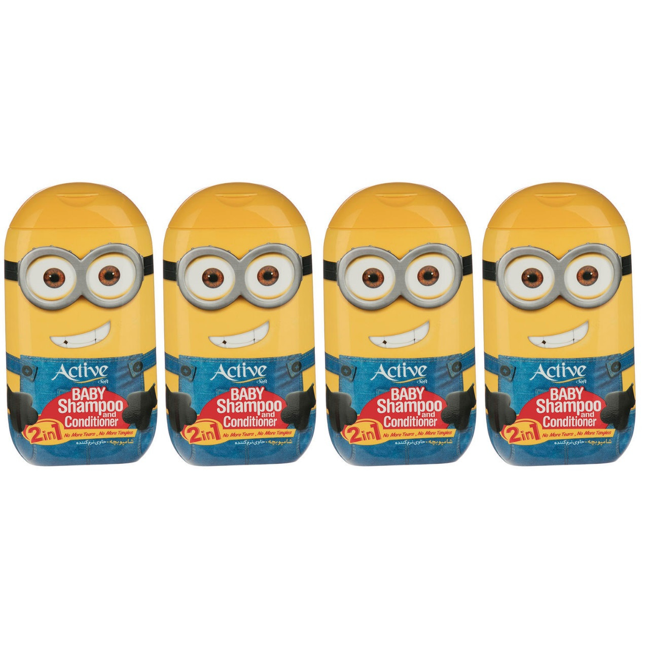 شامپو بچه اکتیو مدل Minion مقدار 280 گرم مجموعه 4 عددی