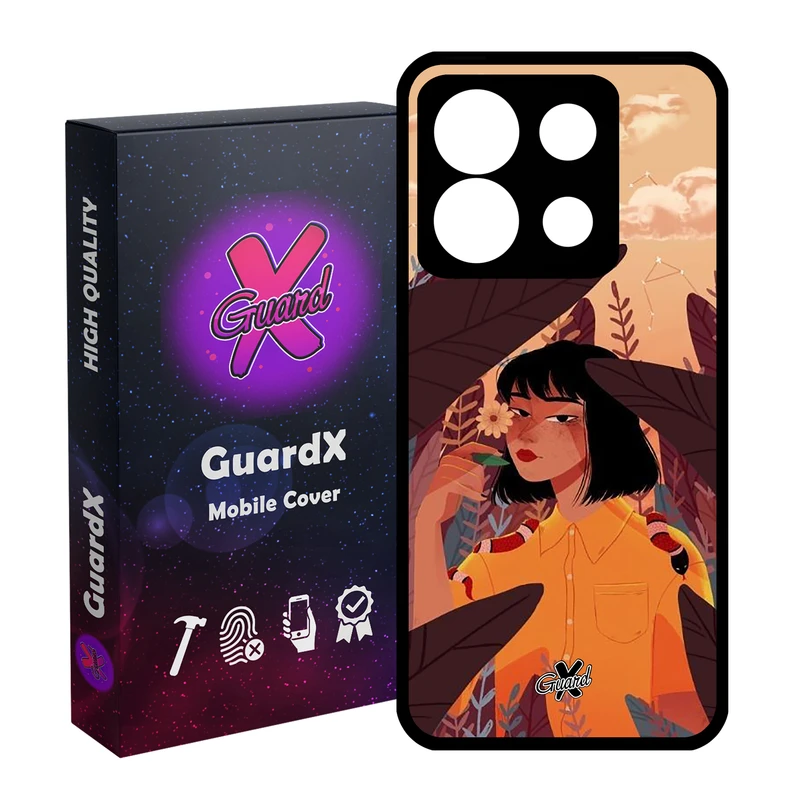 کاور گارد ایکس طرح Girl مدل Glass10327 مناسب برای گوشی موبایل شیائومی Redmi Note 13 5G