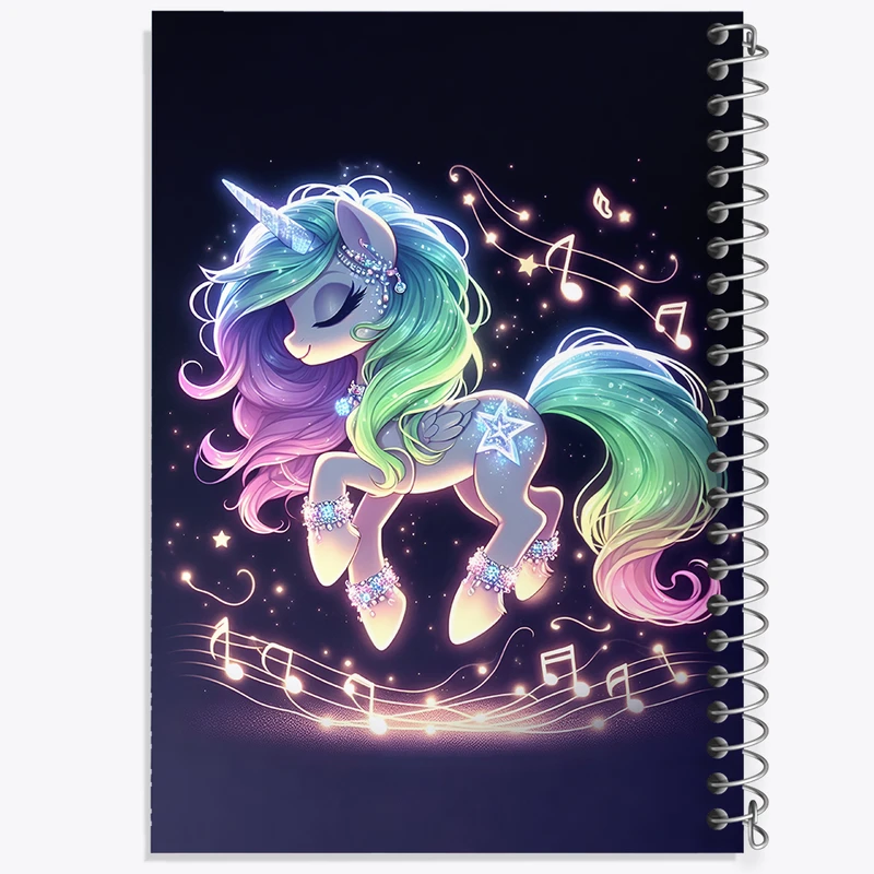 دفتر ژورنال نویسی 50 برگ خندالو مدل نقطه ای طرح اسب تک شاخ کد F6085