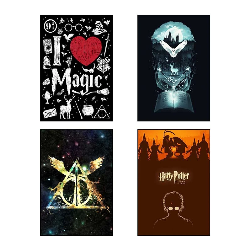 تابلو شاسي کارنيکا طرح هری پاتر Harry Potter کد 55249 مجموعه 4 عددی