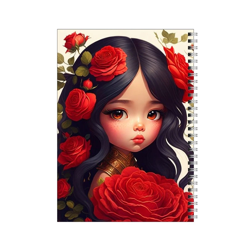 دفتر مشق 100 برگ بامبیلیپ طرح دختر و رزها کد 1820121