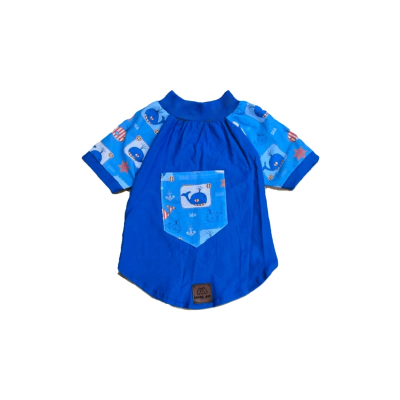 لباس سگ و گربه مدل جیبدار whale سایز M