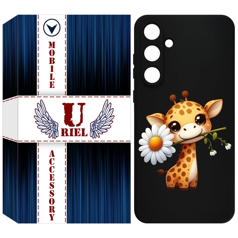 کاور یوریل قاب مدل KSH کد 38 طرح زرافه مناسب برای گوشی موبایل سامسونگ Galaxy A55