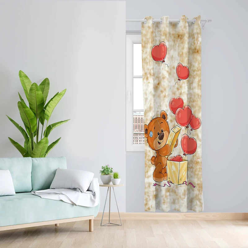 پرده طرح کودک مدل مخمل پانچی کد 5220AL z سایز 140x200 سانتی متر
