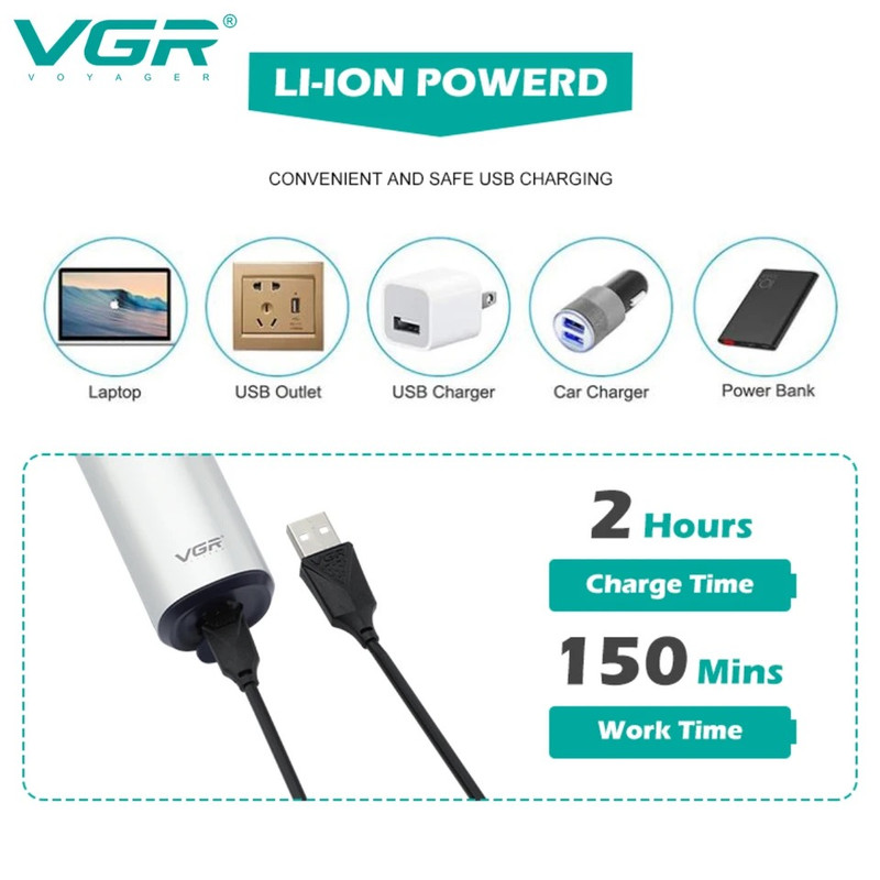 خرید و قیمت ماشین اصلاح موی صورت وی جی ار مدل V-328
