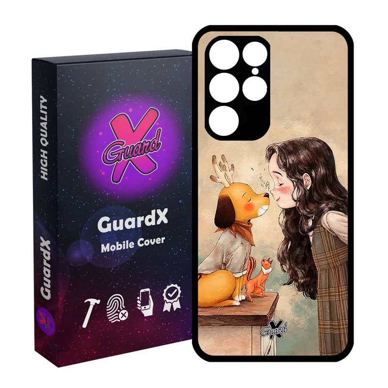 کاور گارد ایکس طرح Girl مدل Glass10323 مناسب برای گوشی موبایل سامسونگ Galaxy S22 Ultra