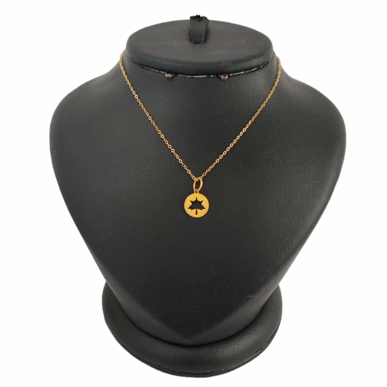 گردنبند طلا 18 عیار زنانه لیردا مدل برگ ngn