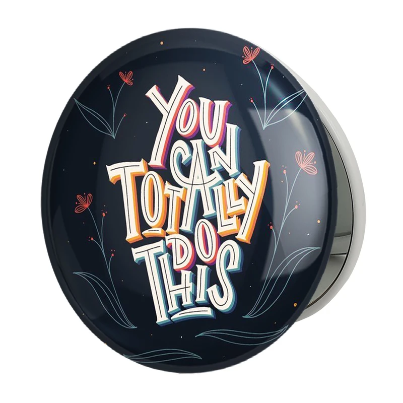 آینه جیبی خندالو طرح جملات انگیزشی مدل تاشو کد 24811 