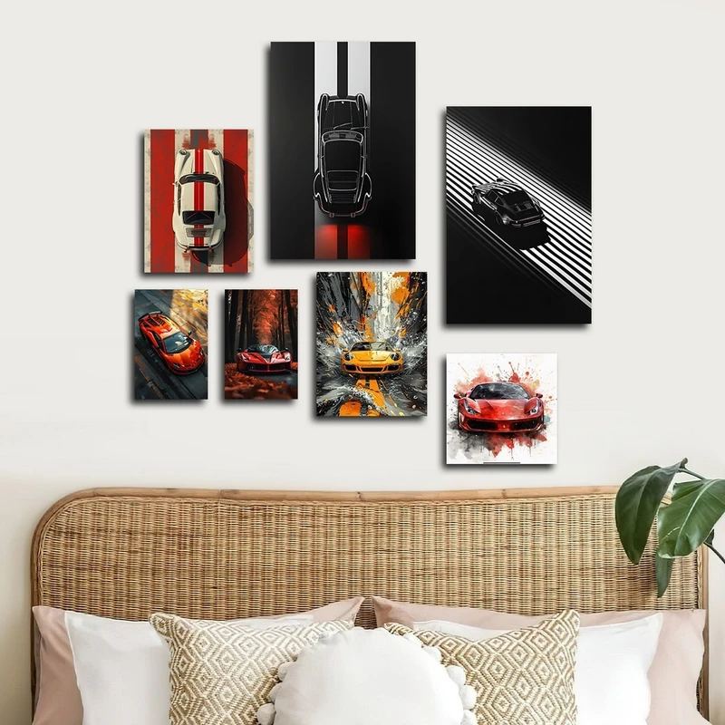 تابلو شاسی بکلیت طرح ماشین اسپرت مدل SH-2749 مجموعه 7 عددی