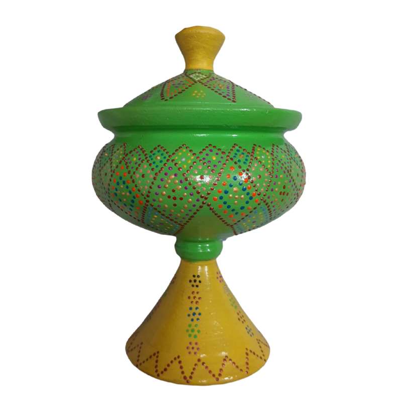 شکلات خوری سفالی مدل نقطه کوبی کد f20