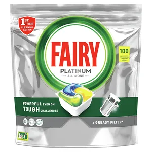 قرص ماشین ظرفشویی فیری مدل Platinum All In One بسته 100 عددی