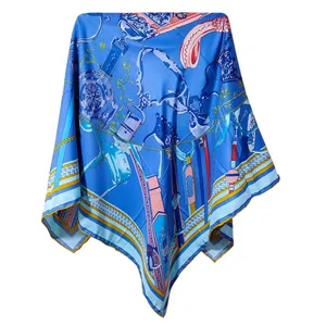 روسری زنانه مدل ابریشم دور دست دوز وارداتی