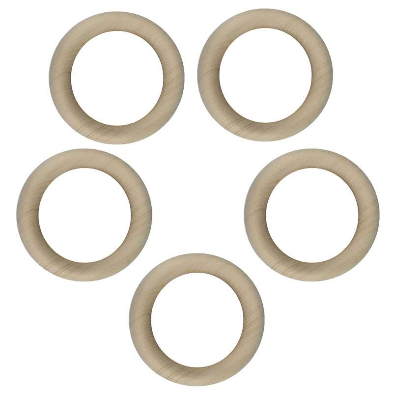 اسلایس چوبی مدل حلقه چوبی مدل 40mm بسته 5 عددی 