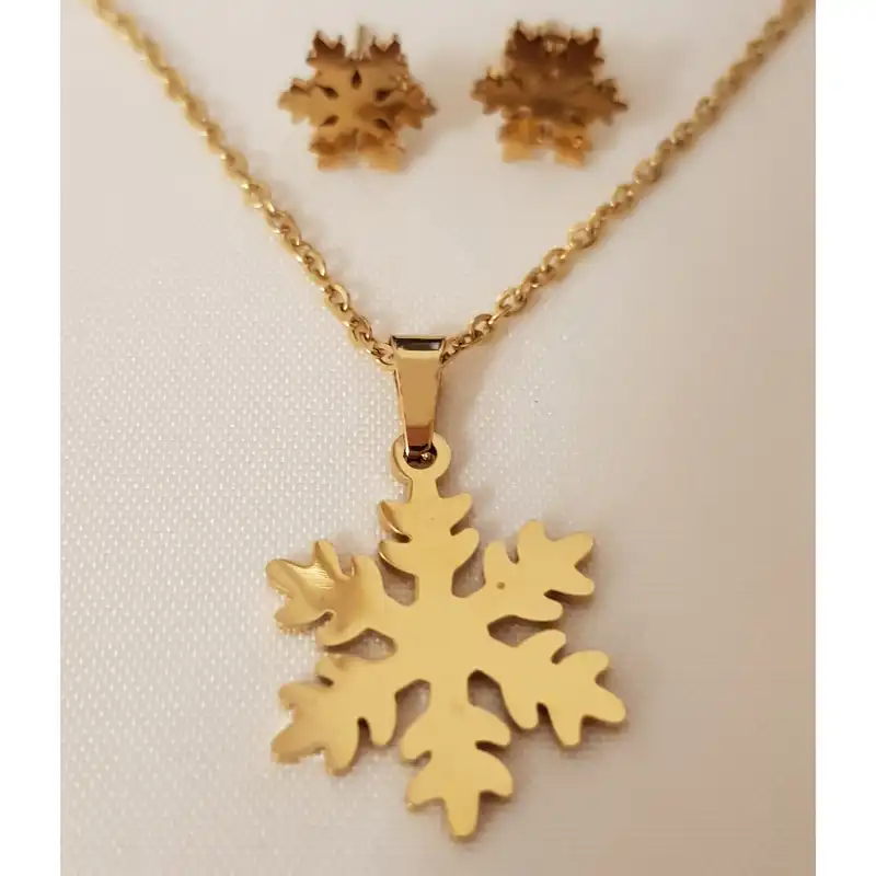 نیم ست زنانه مدل دانه برف استیل 3206