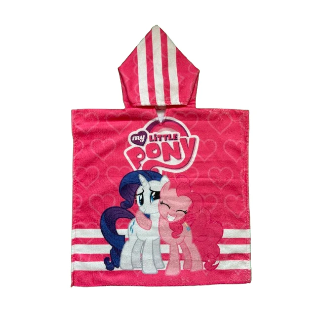 حوله پالتویی کودک مدل پانچو طرح My Little Pony سایز 57*57 سانتی متر