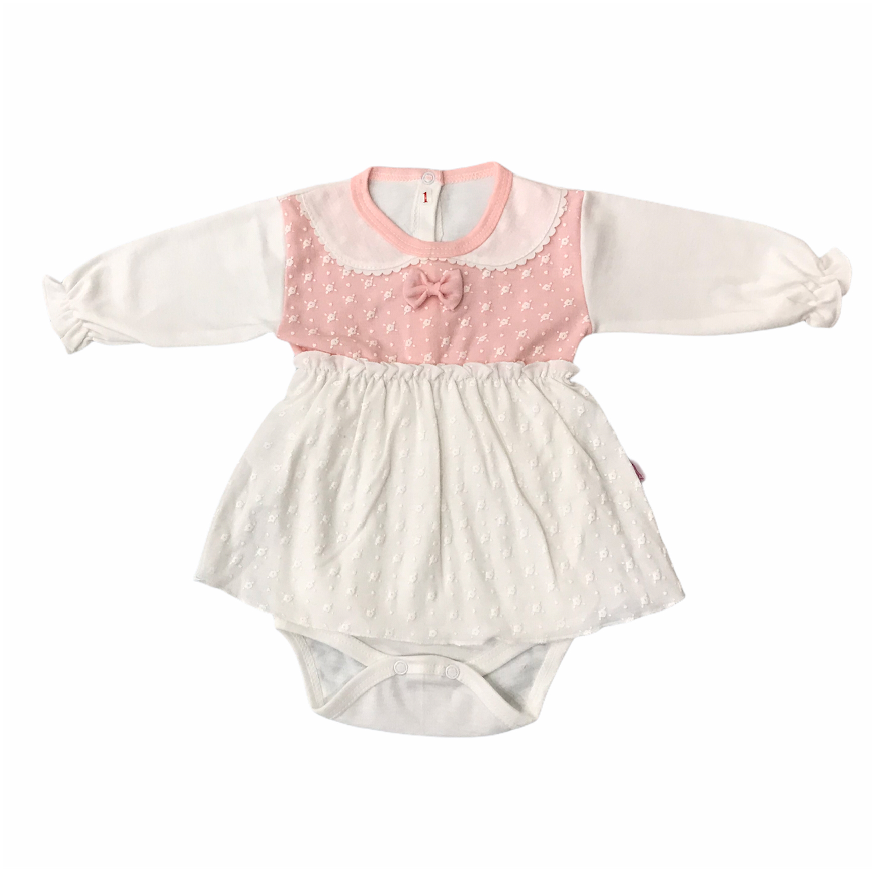 بادی آستین بلند نوزادی مدل شکوفه