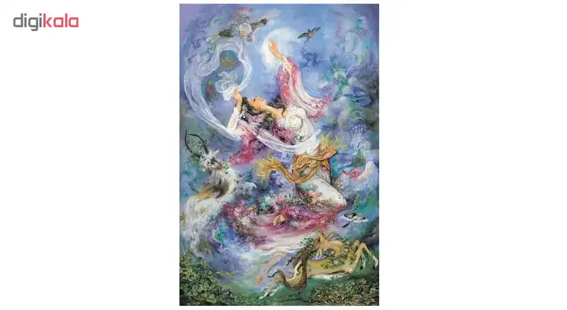 کارت پستال طرح مینیاتور استاد فرشچیان مدل شکوفه های صبحگاهی