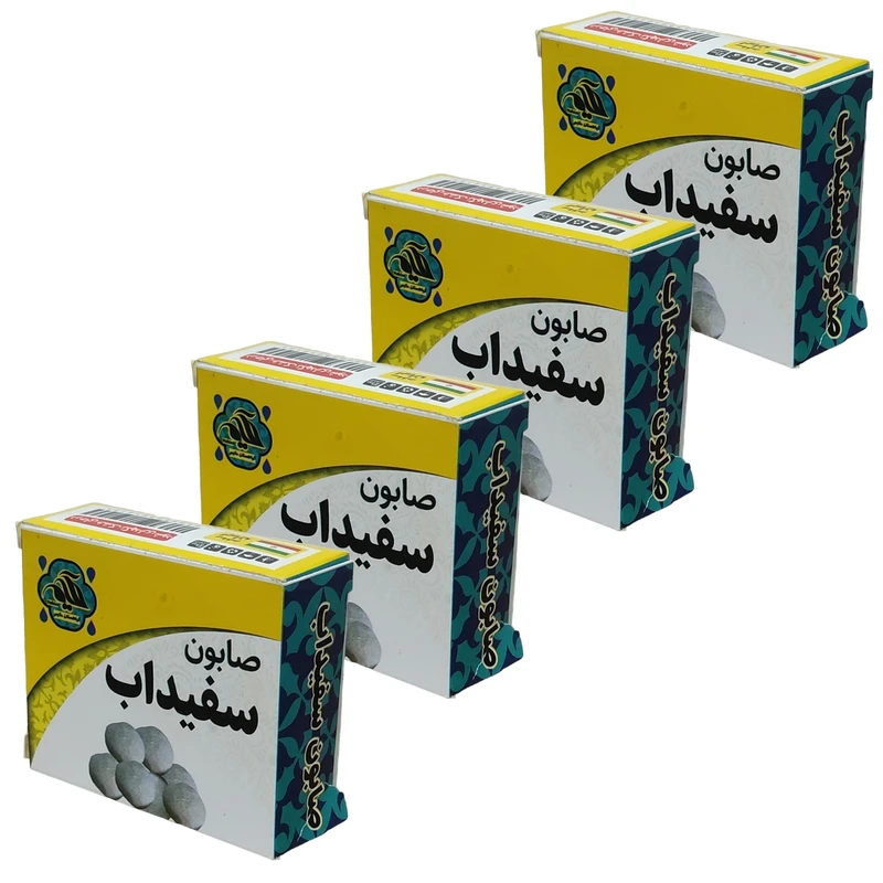 صابون شستشو گیاهستان حکیم مدل سفیدآب وزن 70 گرم بسته 4 عددی