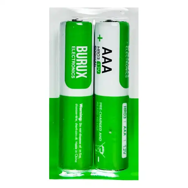 باتری نیم قلمی قابل شارژ بروکس مدل NI-MH بسته 2 عددی