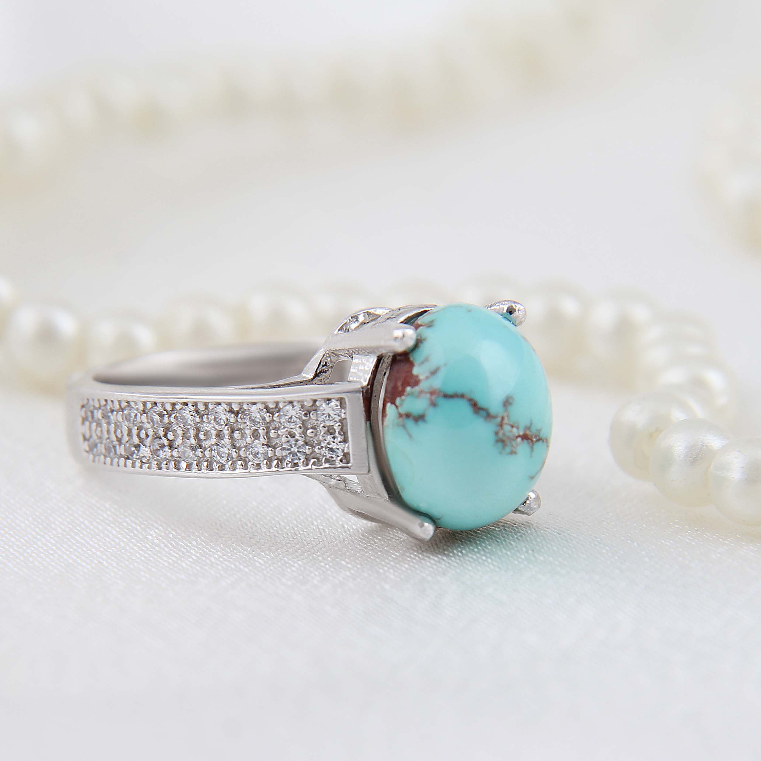 انگشتر نقره زنانه بازرگانی میلادی مدل فیروزه طبیعی نیشابور کد AWR_1647 انگشتر نقره زنانه بازرگانی میلادی مدل فیروزه طبیعی نیشابور کد AWR_1647