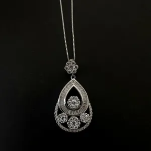 گردنبند نقره زنانه مدل پر کار کد C495