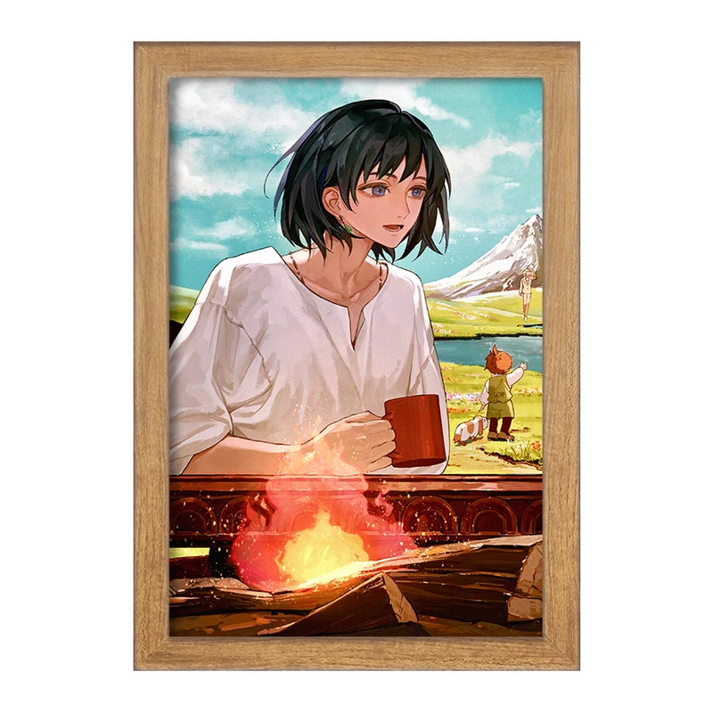 تابلو خندالو مدل هاول و سوفی انیمه قلعه متحرک هاول  کد 12898