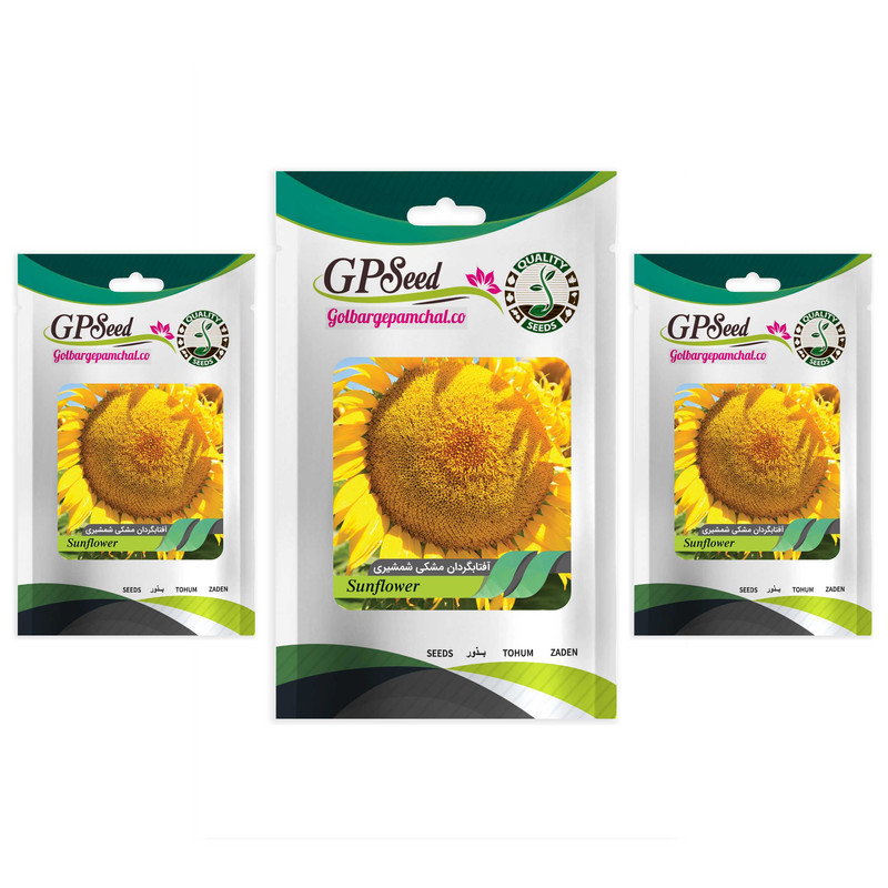بذر آفتابگردان مشکی شمشیری گلبرگ پامچال کد GPF-321 مجموعه 3 عددی