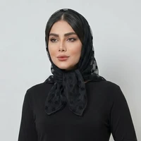 روسری زنانه مدل مینی اسکارف توری گل برجسته