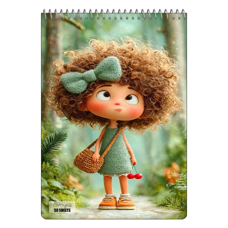 دفتر نقاشی 50 برگ سیمی کارنیکا طرح دخترانه کیوت Girly Cute کد 57015
