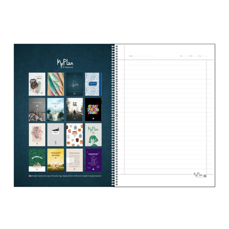 دفتر مشق 100 برگ مای پلن طرح Mathematics مدل صفحات شماره دار کد F2602