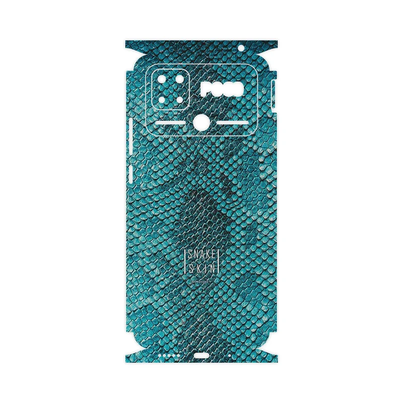 برچسب پوششی ماهوت مدل Blue Snake Skin-FullSkin مناسب برای گوشی موبایل شیائومی Poco C40