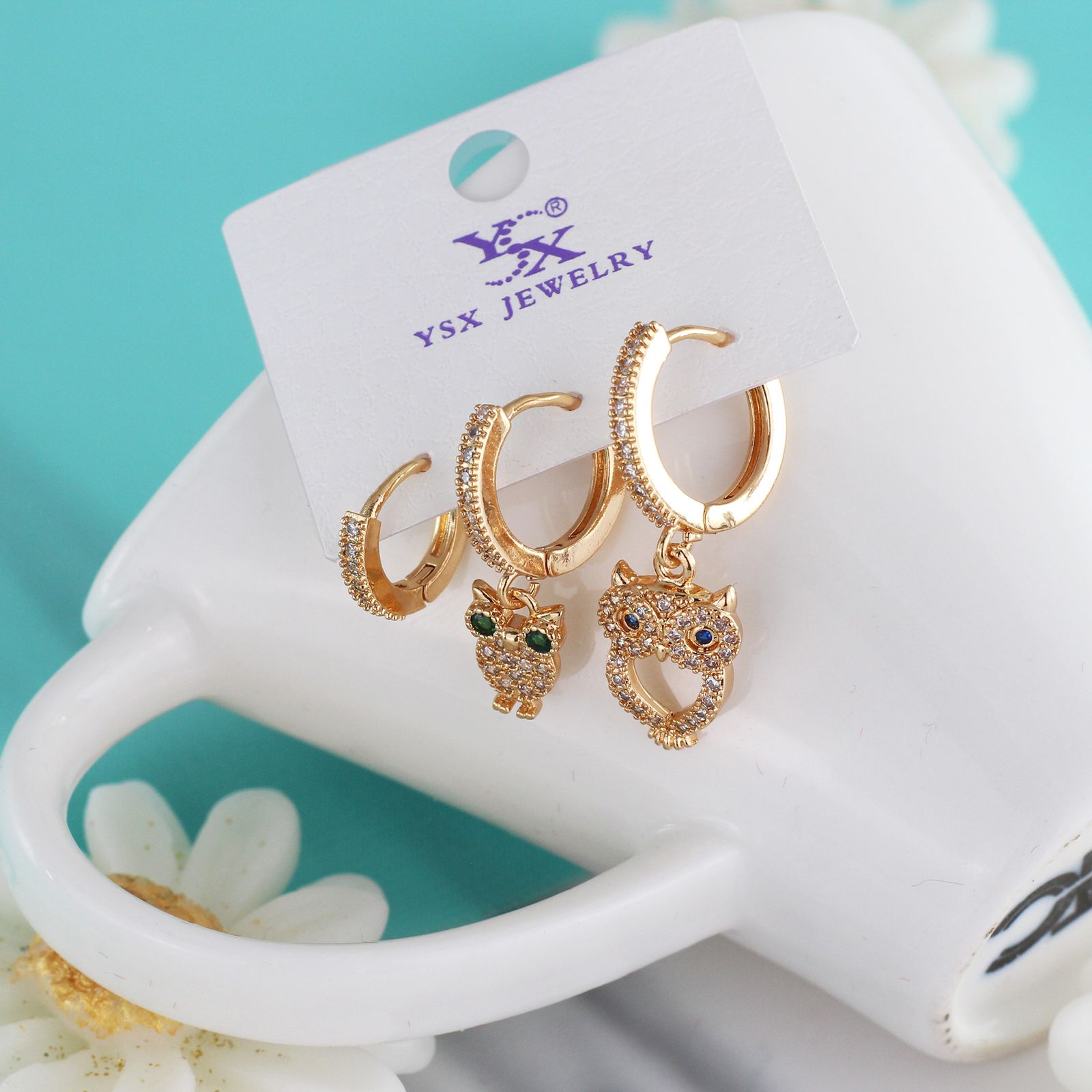 گوشواره زنانه وای اس ایکس مدل J651 بسته سه عددی -  - 3