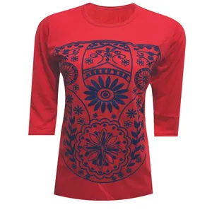 تی شرت آستین سه ربع زنانه مدل گلدار کد  DKCOP 285