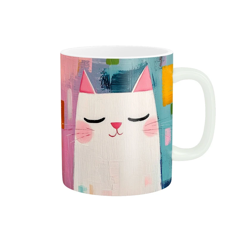 ماگ پاد آفرین مدل گربه فانتزی کیوت کد 1359