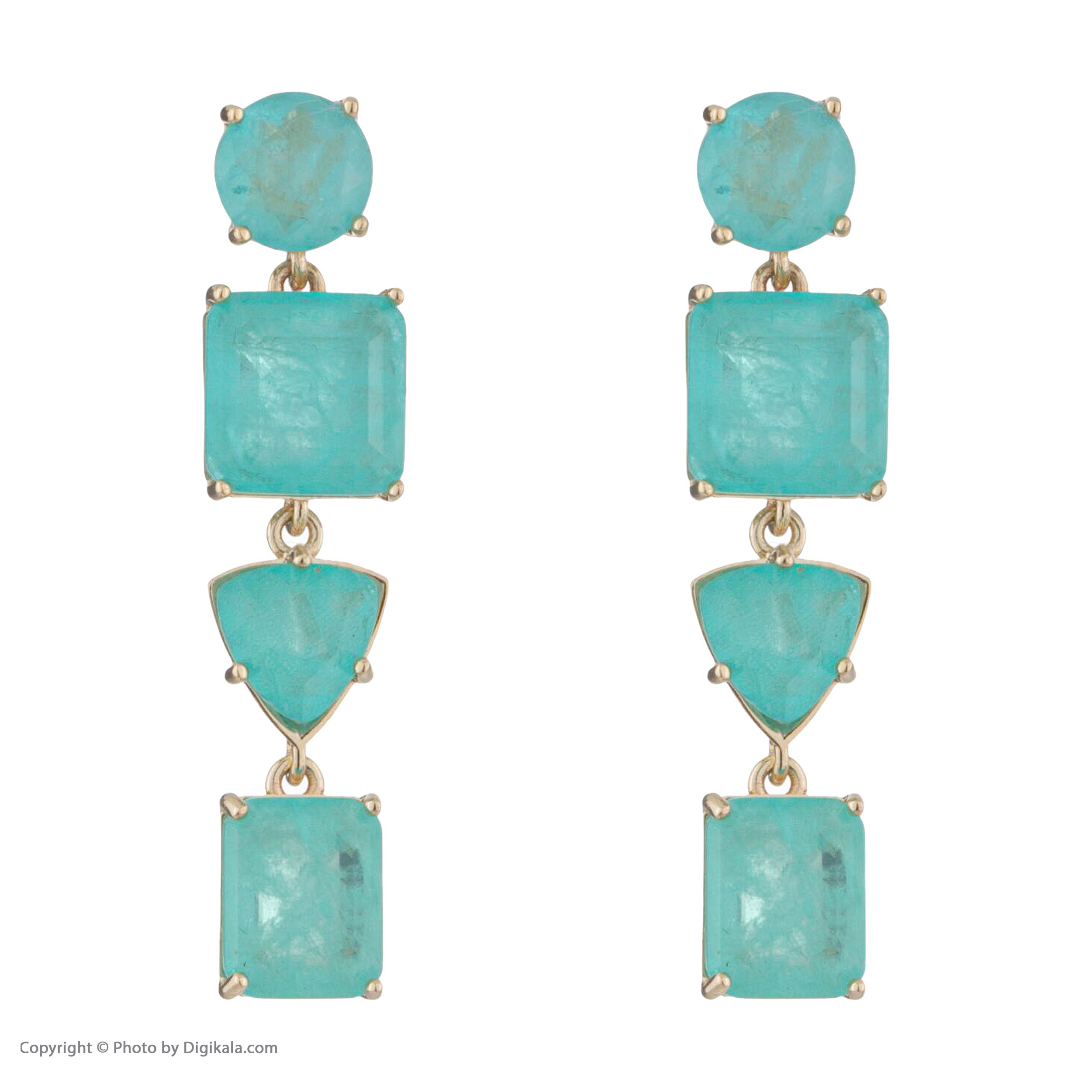 گوشواره آویزی طلا 18 عیار زنانه تاج مدل R419