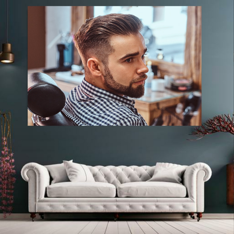 تابلو بوم طرح آرایشگاه مردانه کد BH203